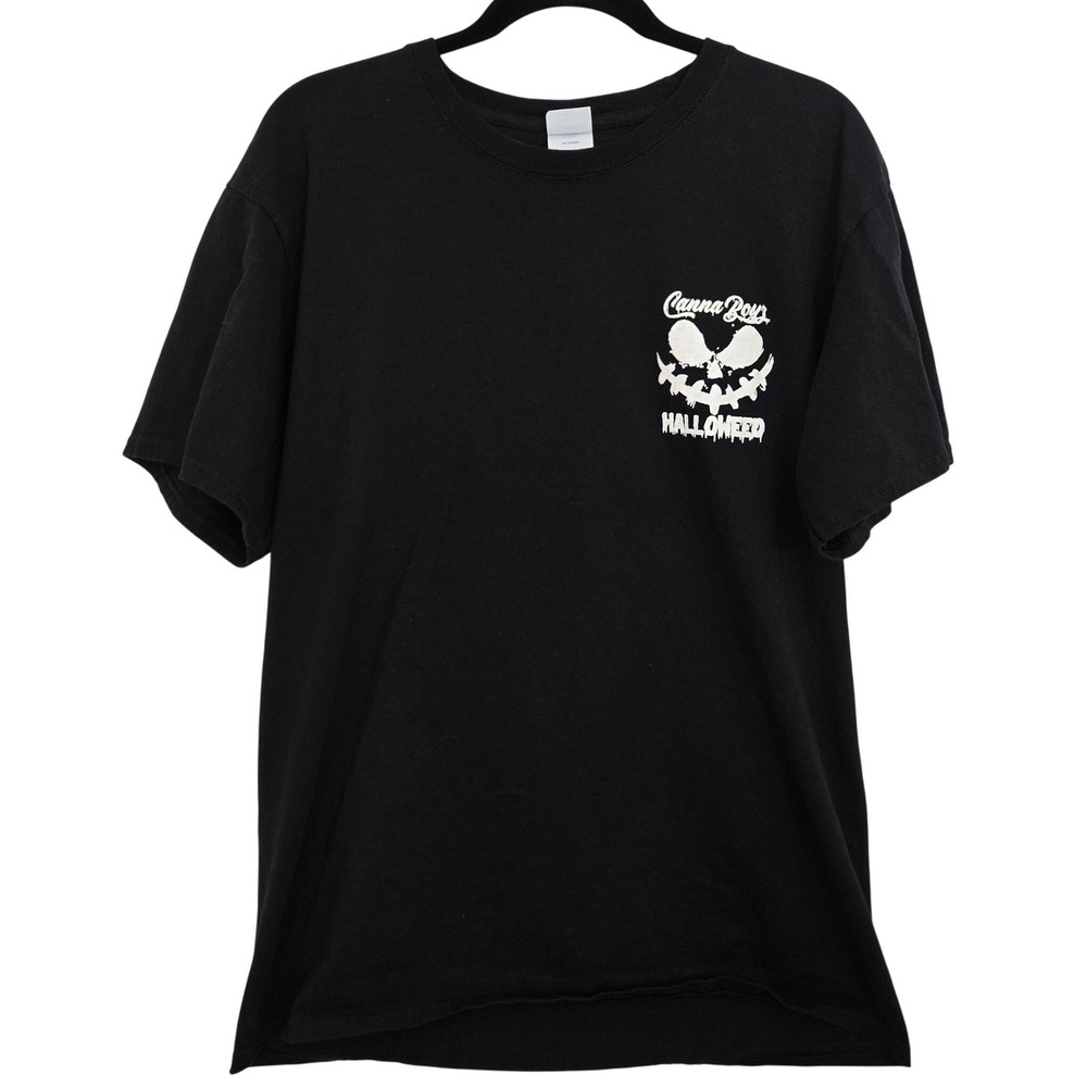 Canna Boyz Have A Fire‎ Day Shirt Large Black Reefer Madness Weed Pulp Graphic